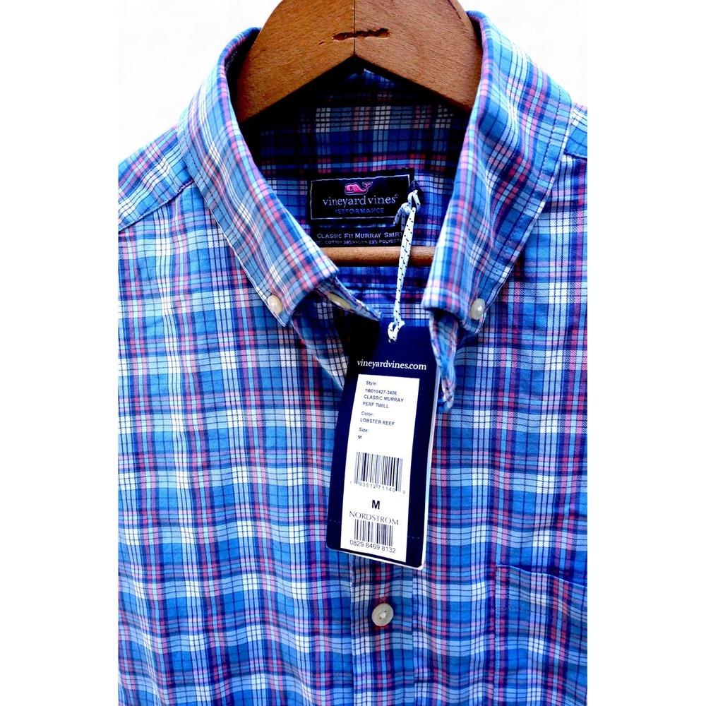 Vineyard Vines Men's Classic Fit‎ Murray Plaid Performance Button Down Shirt M - Picture 3 of 13